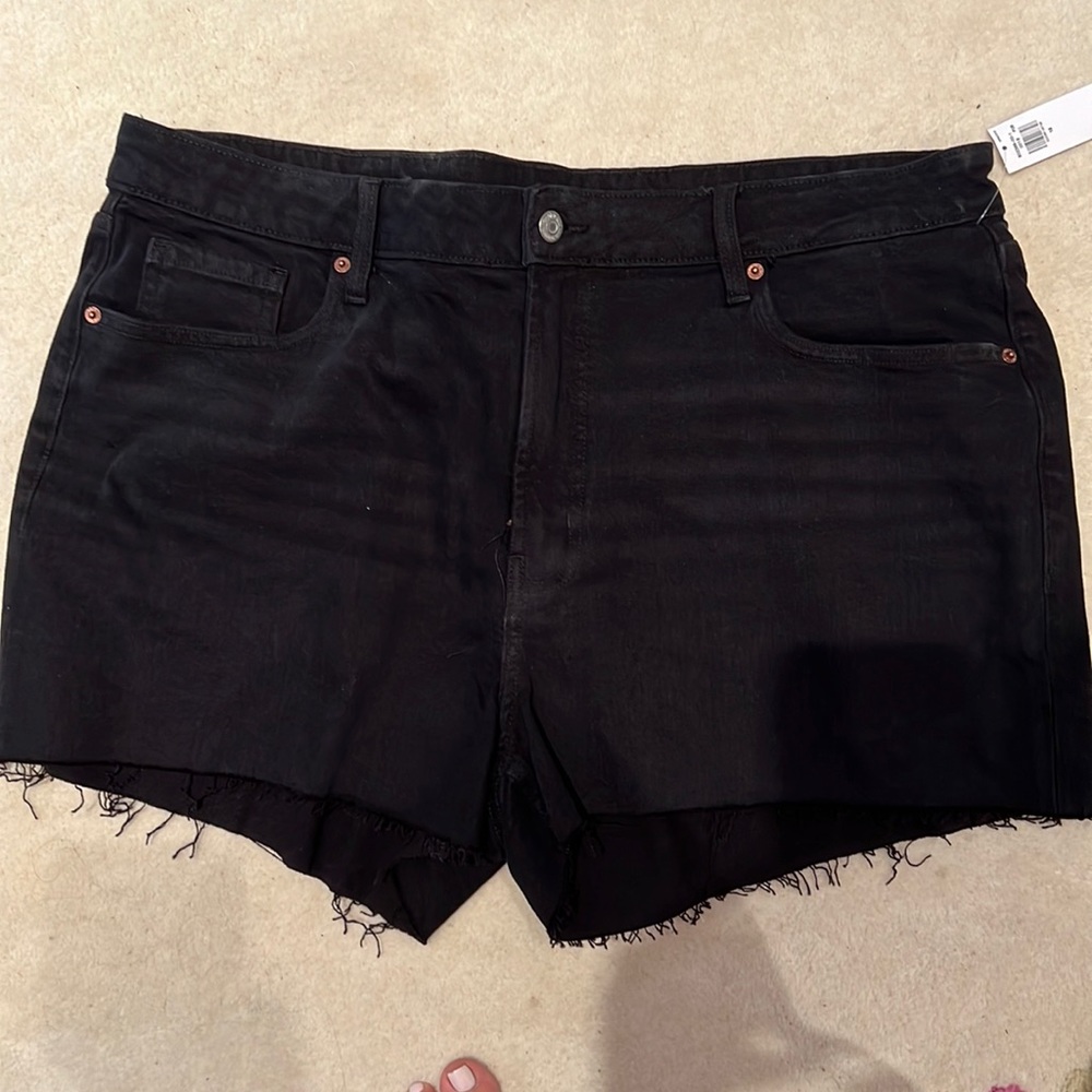 Black jean shorts